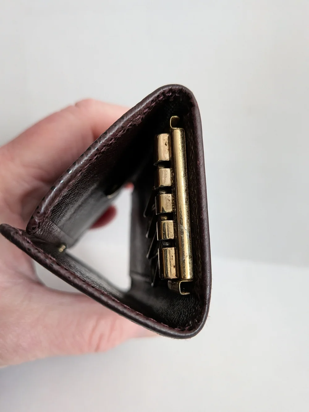 Louis Vuitton Burgundy Textured Leather Key Case